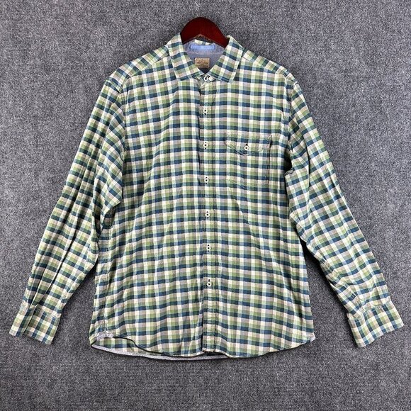Tommy Bahama Jeans Shirt Mens Large Cotton Check Button Down Long Sleeve Pocket - Picture 1 of 10